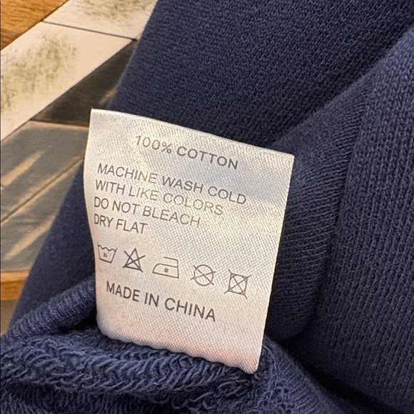 PARKE Heritage Varsity Mockneck in Denim Navy Blue + White size L/XL NEW - Picture 9 of 9